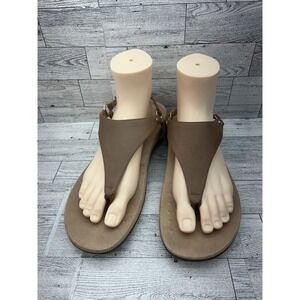 Vionic Kirra Sandals Womens Size 10 Brown Leather Thong Comfort‎ Orthotic Shoes